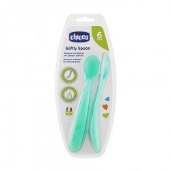 Chicco Silicone Softly Spoon 6m+ Green 2pcs