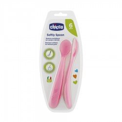 Chicco Silicone Softly Spoon 6m+ Pink 2pcs