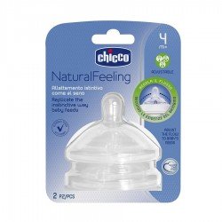 Chicco Teat Natural Feeling 4m Adj 2pcs