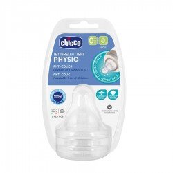 Chicco Teats Perfect 5, 0M+ Slow Sil  2 Pcs