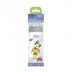 Chicco Well Being Colors Bottle 4 Months Gray 330ml
