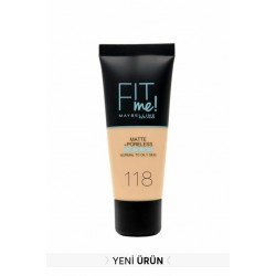 Maybelline Fit Me Matte & Poreless Foundation 118 Light Beige
