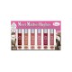 A liquid texture, moisturizes the lips, contains 6 matte
